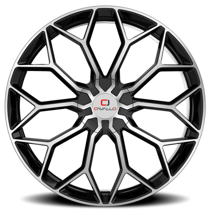CAVALLO CLV-44 20X8.5 35 5X112/5X114.3 GLOSS BLACK & MACHINED