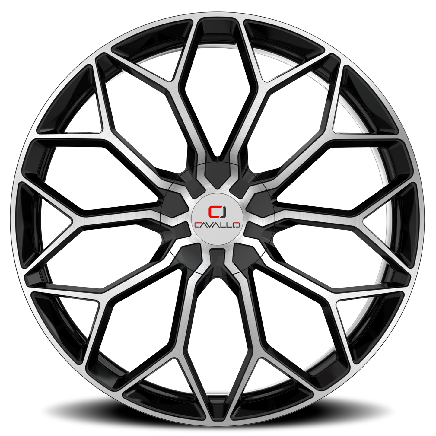 CAVALLO CLV-44 22X8.5 38 5X114.3/5X120 GLOSS BLACK & MACHINED