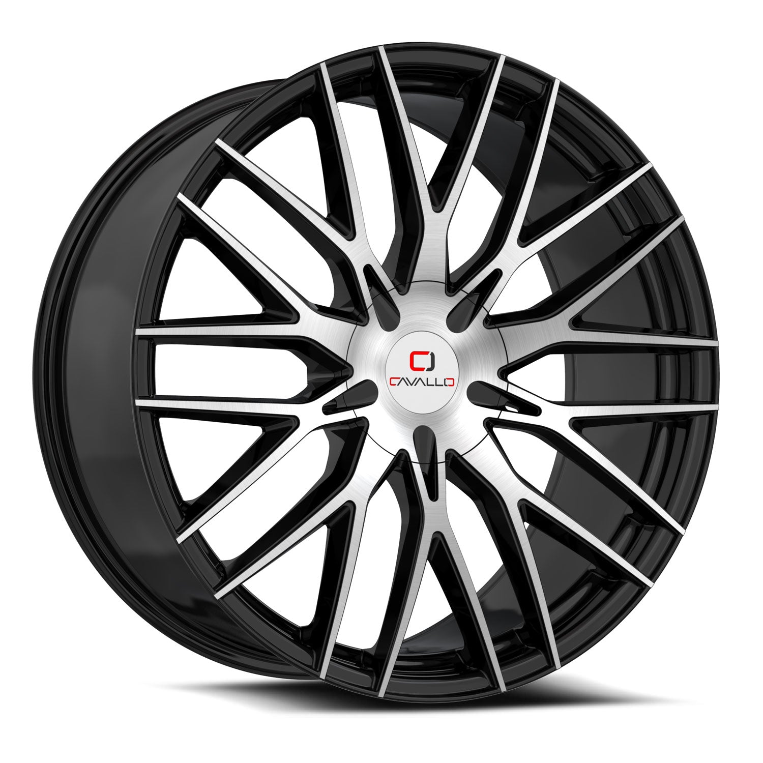CAVALLO CLV-45 18X8 35 5X112/5X114.3 GLOSS BLACK & MACHINED