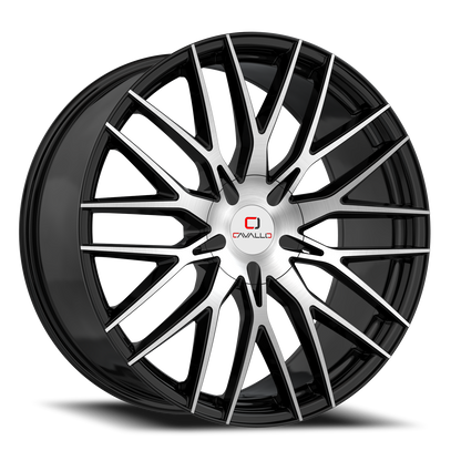 CAVALLO CLV-45 20X8.5 35 5X110/5X114.3 GLOSS BLACK & MACHINED