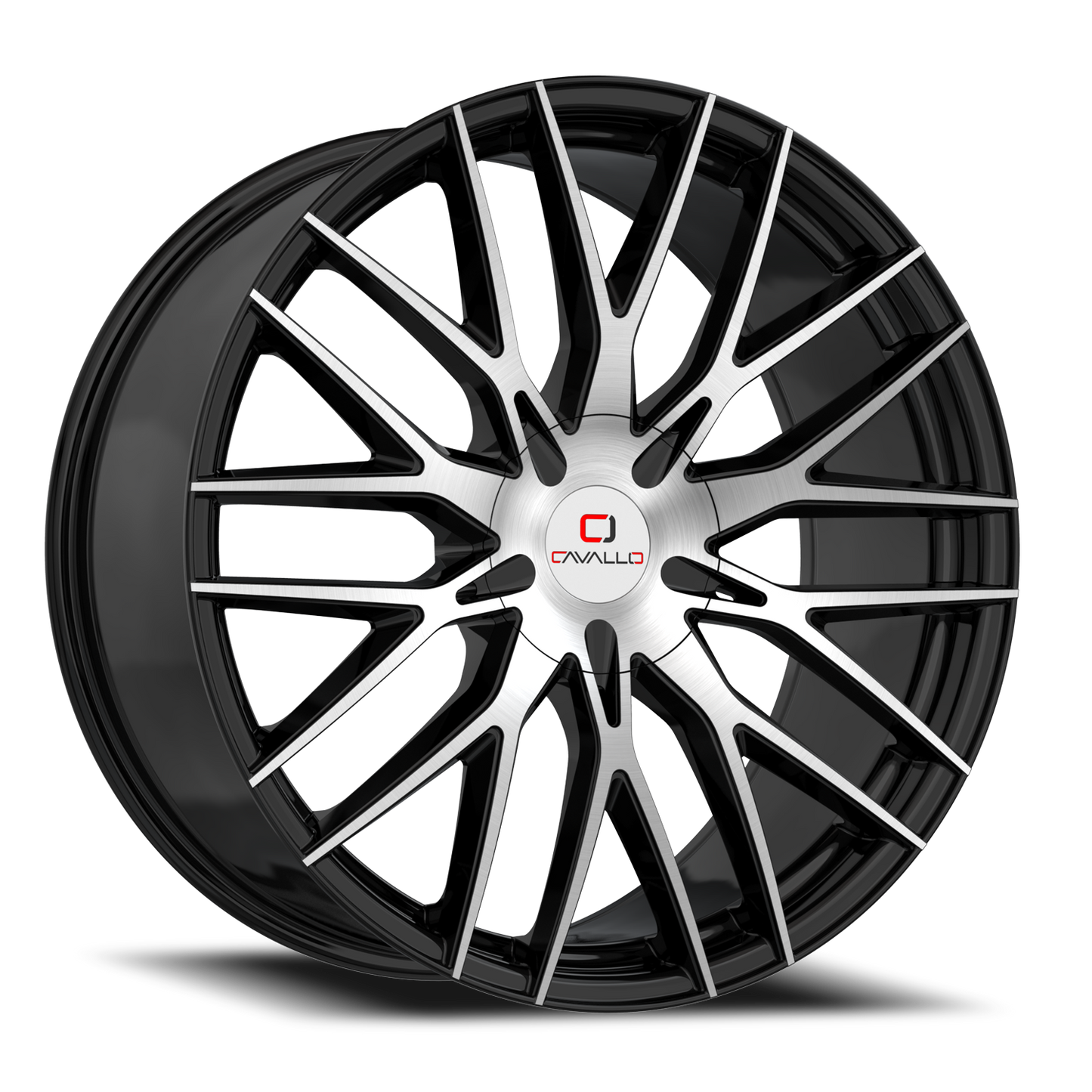 CAVALLO CLV-45 20X8.5 35 5X108/5X114.3 GLOSS BLACK & MACHINED