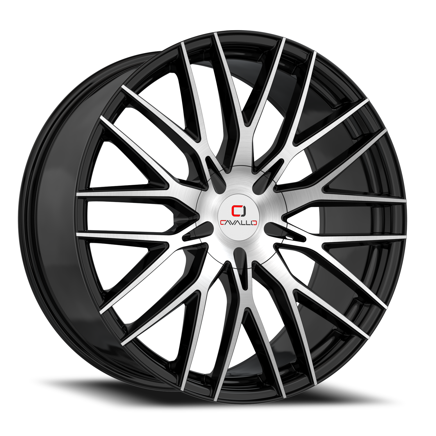 CAVALLO CLV-45 20X8.5 35 5X108/5X114.3 GLOSS BLACK & MACHINED