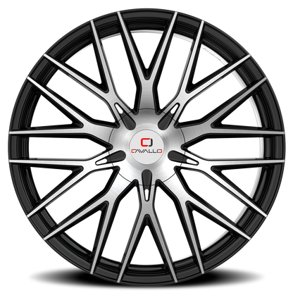 CAVALLO CLV-45 22X8.5 38 5X108/5X114.3 GLOSS BLACK & MACHINED
