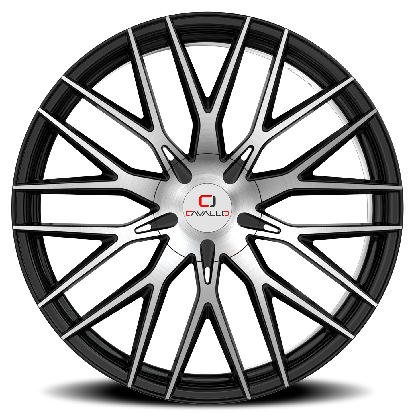 CAVALLO CLV-45 20X8.5 35 5X112/5X114.3 GLOSS BLACK & MACHINED