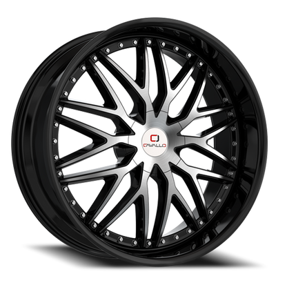 CAVALLO CLV-46 22X8.5 38 5X112/5X114.3 GLOSS BLACK & MACHINED