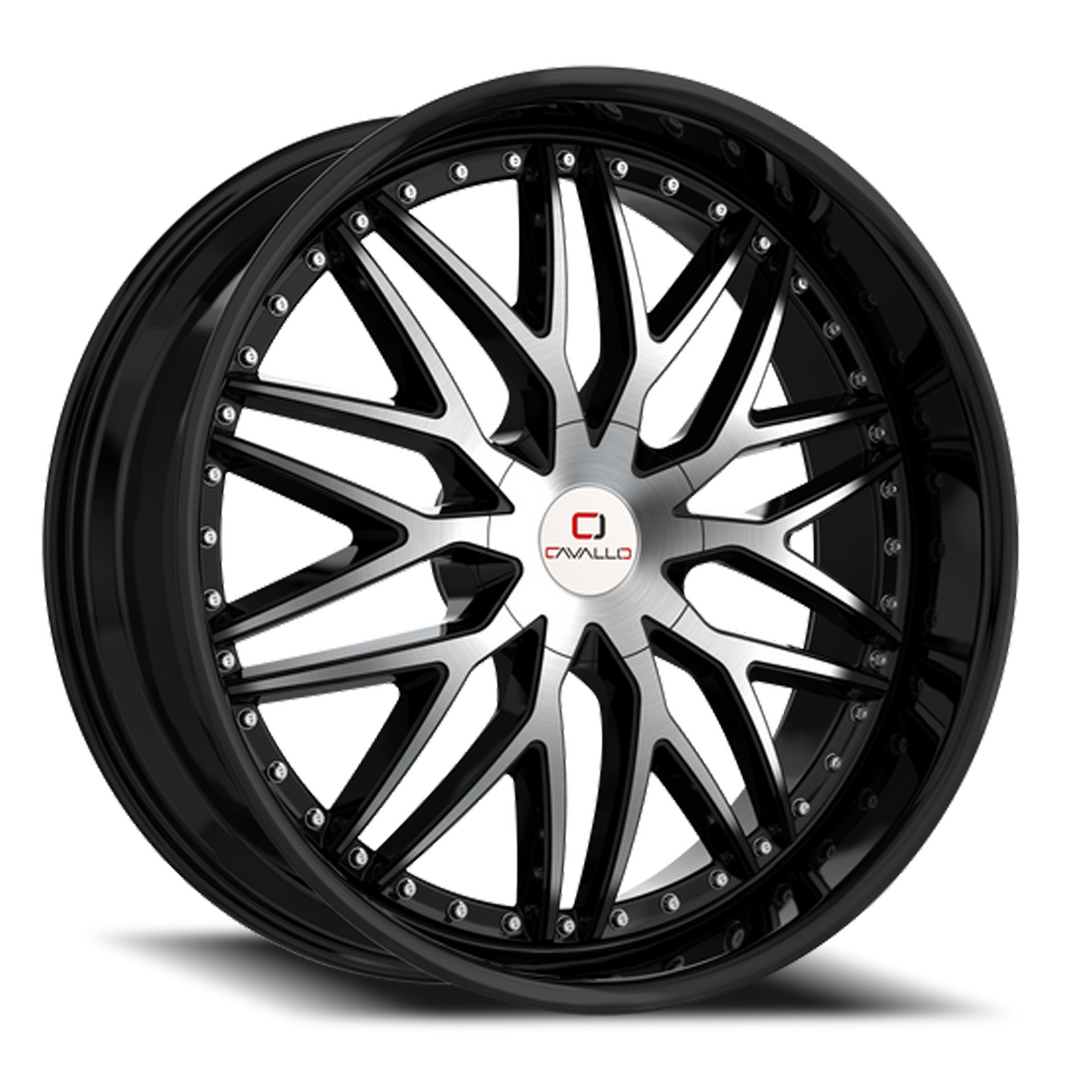 CAVALLO CLV-46 18X8 35 5X108/5X114.3 GLOSS BLACK & MACHINED