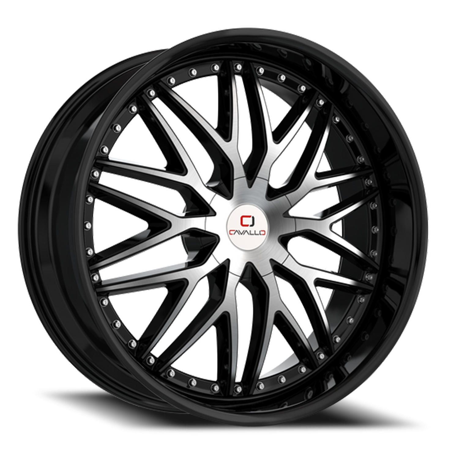 CAVALLO CLV-46 18X8 35 5X108/5X114.3 GLOSS BLACK & MACHINED