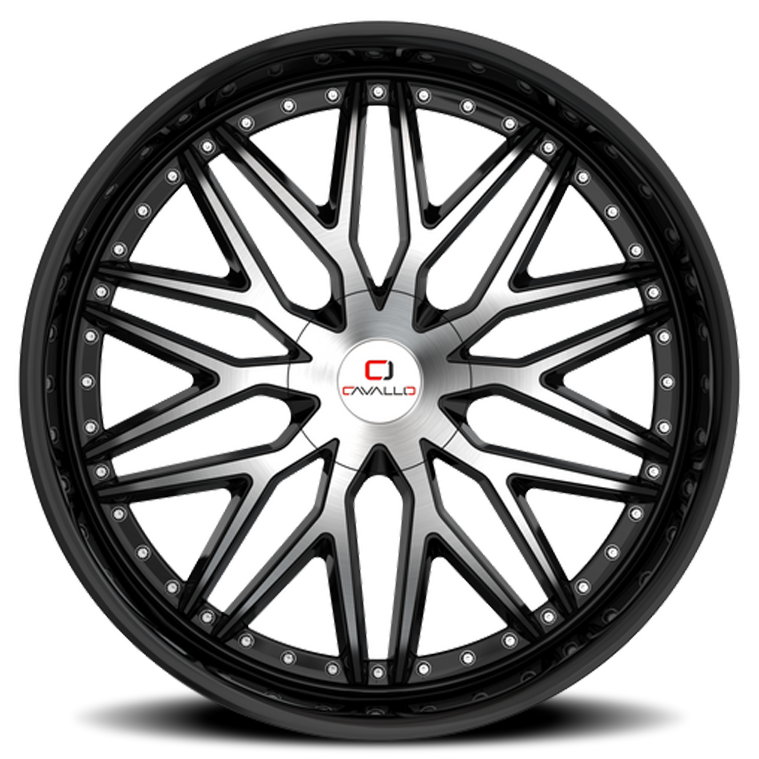 CAVALLO CLV-46 18X8 35 5X108/5X114.3 GLOSS BLACK & MACHINED
