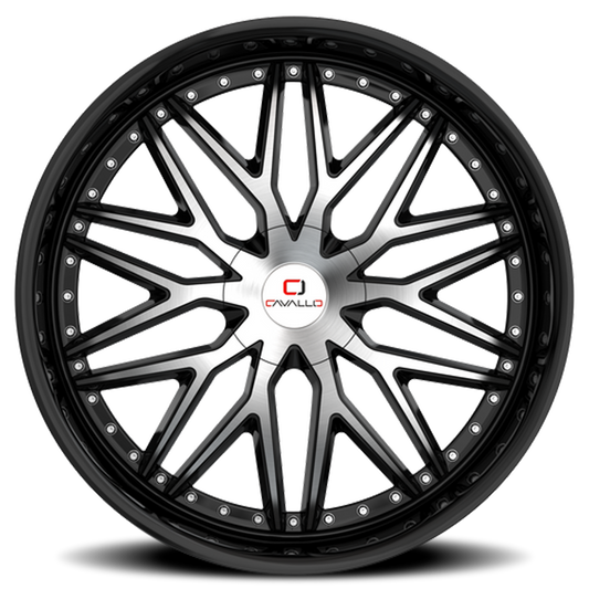 CAVALLO CLV-46 18X8 35 5X108/5X114.3 GLOSS BLACK & MACHINED