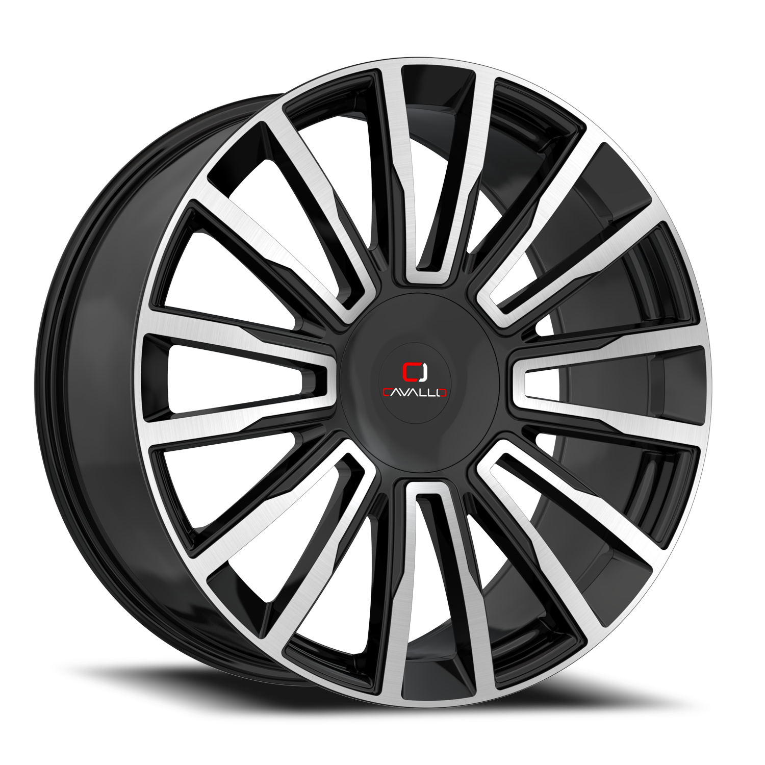 CAVALLO CLV-47 22X8.5 38 5X114.3/5X120 GLOSS BLACK & MACHINED