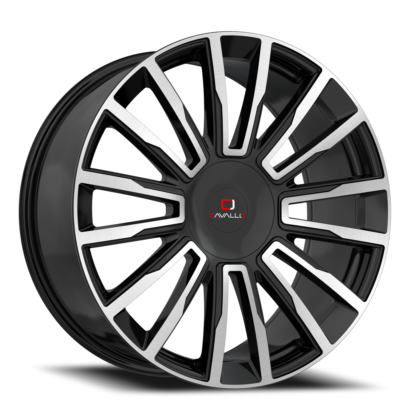 CAVALLO CLV-47 20X8.5 35 5X112/5X114.3 GLOSS BLACK & MACHINED