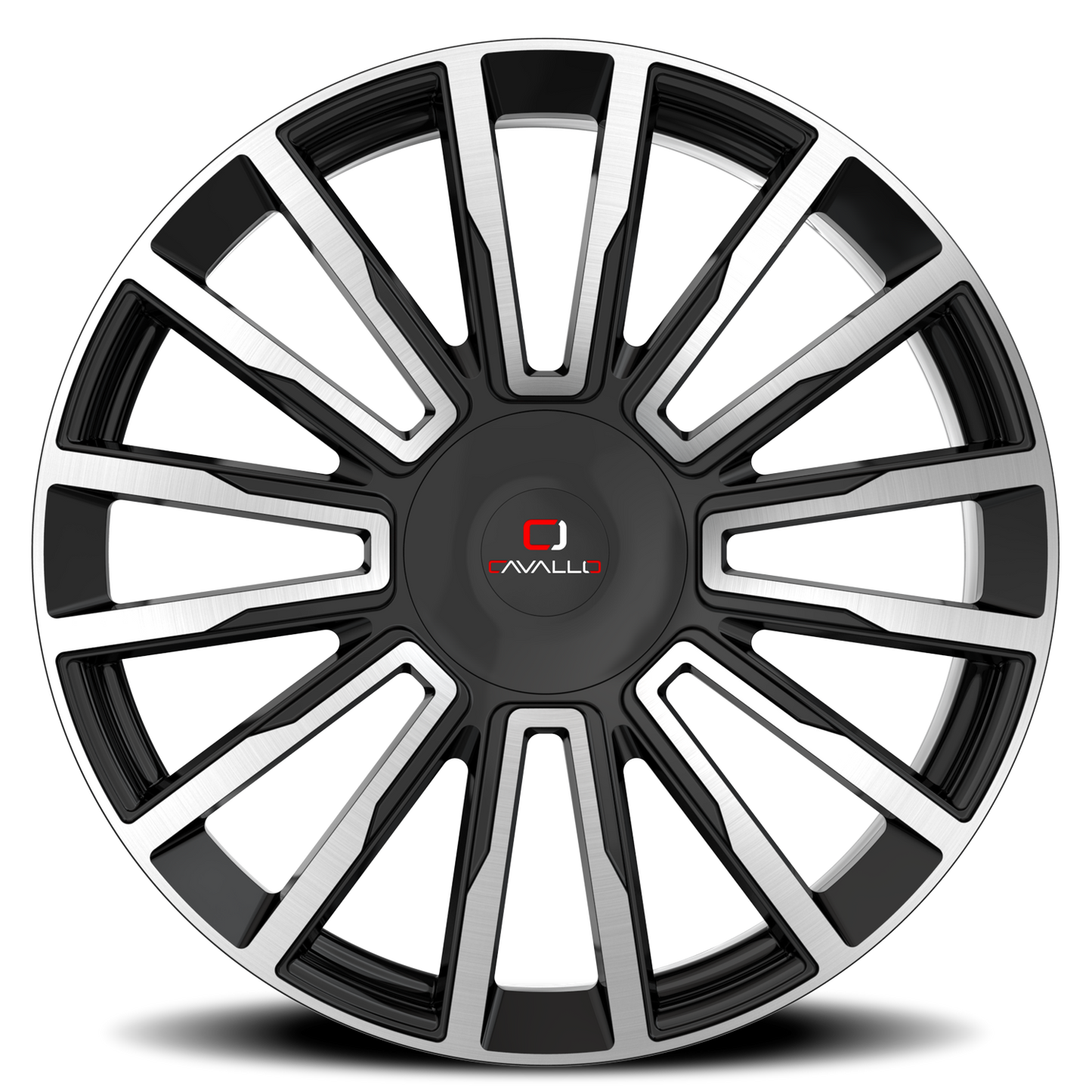 CAVALLO CLV-47 22X8.5 38 5X114.3/5X120 GLOSS BLACK & MACHINED