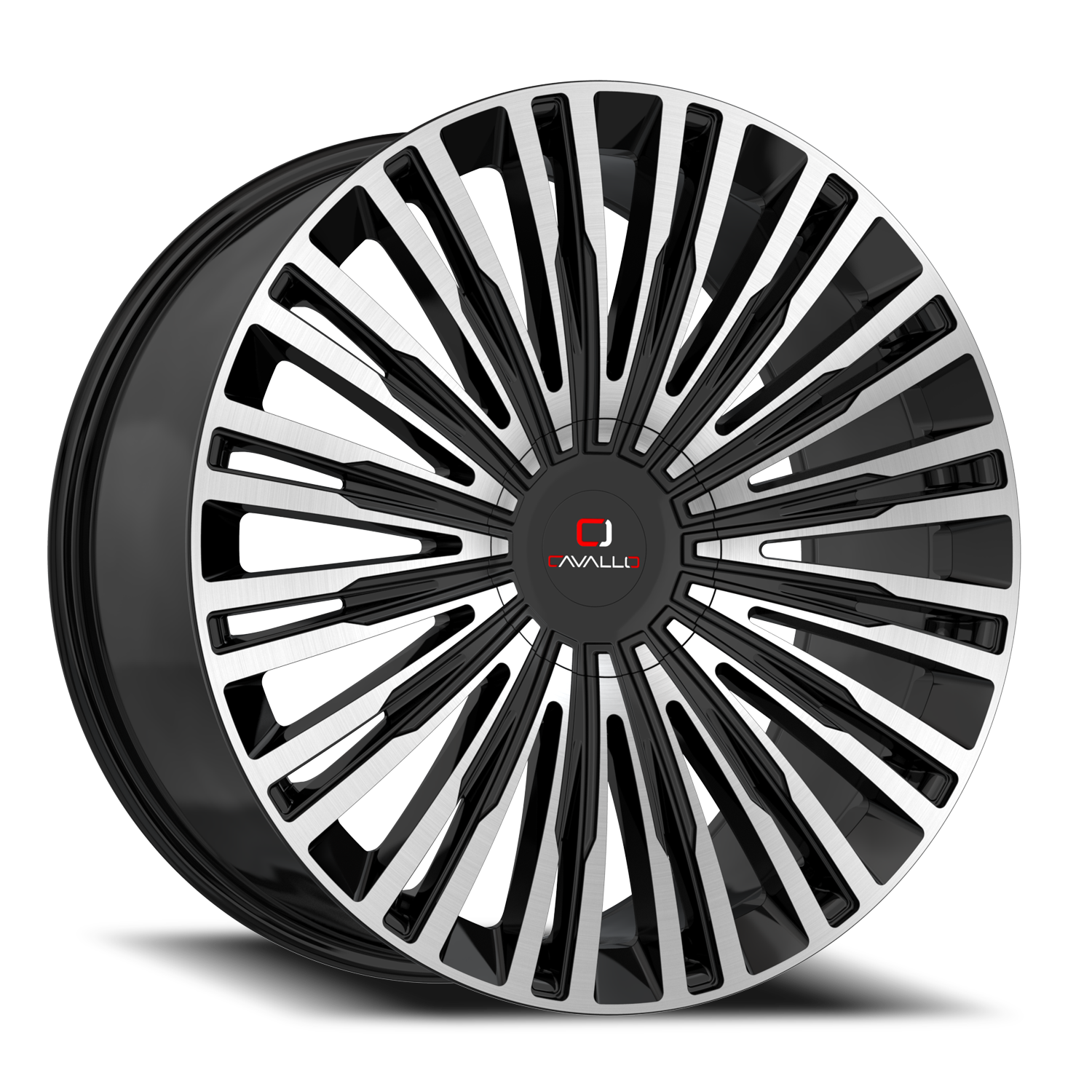 CAVALLO CLV-48 20X8.5 35 5X108/5X114.3 GLOSS BLACK & MACHINED