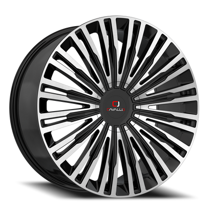 CAVALLO CLV-48 20X8.5 35 5X114.3/5X120 GLOSS BLACK & MACHINED
