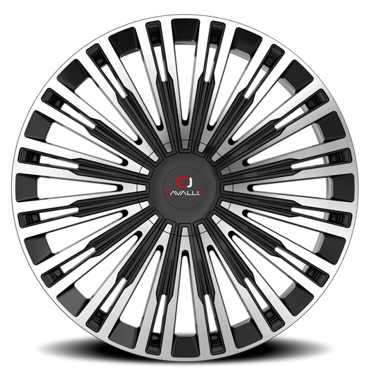 CAVALLO CLV-48 24X9 25 6X135/6X139.7 GLOSS BLACK & MACHINED