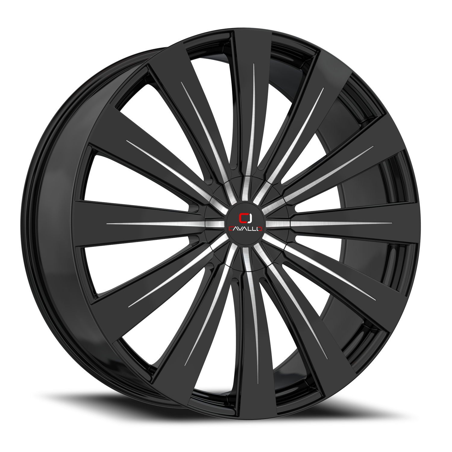 CAVALLO CLV-49 22X8.5 38 5X112/5X114.3 GLOSS BLACK & MACHINED