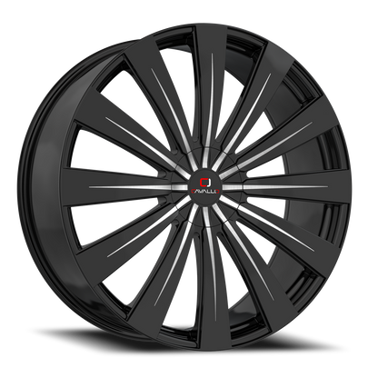 CAVALLO CLV-49 22X8.5 38 5X112/5X114.3 GLOSS BLACK & MACHINED