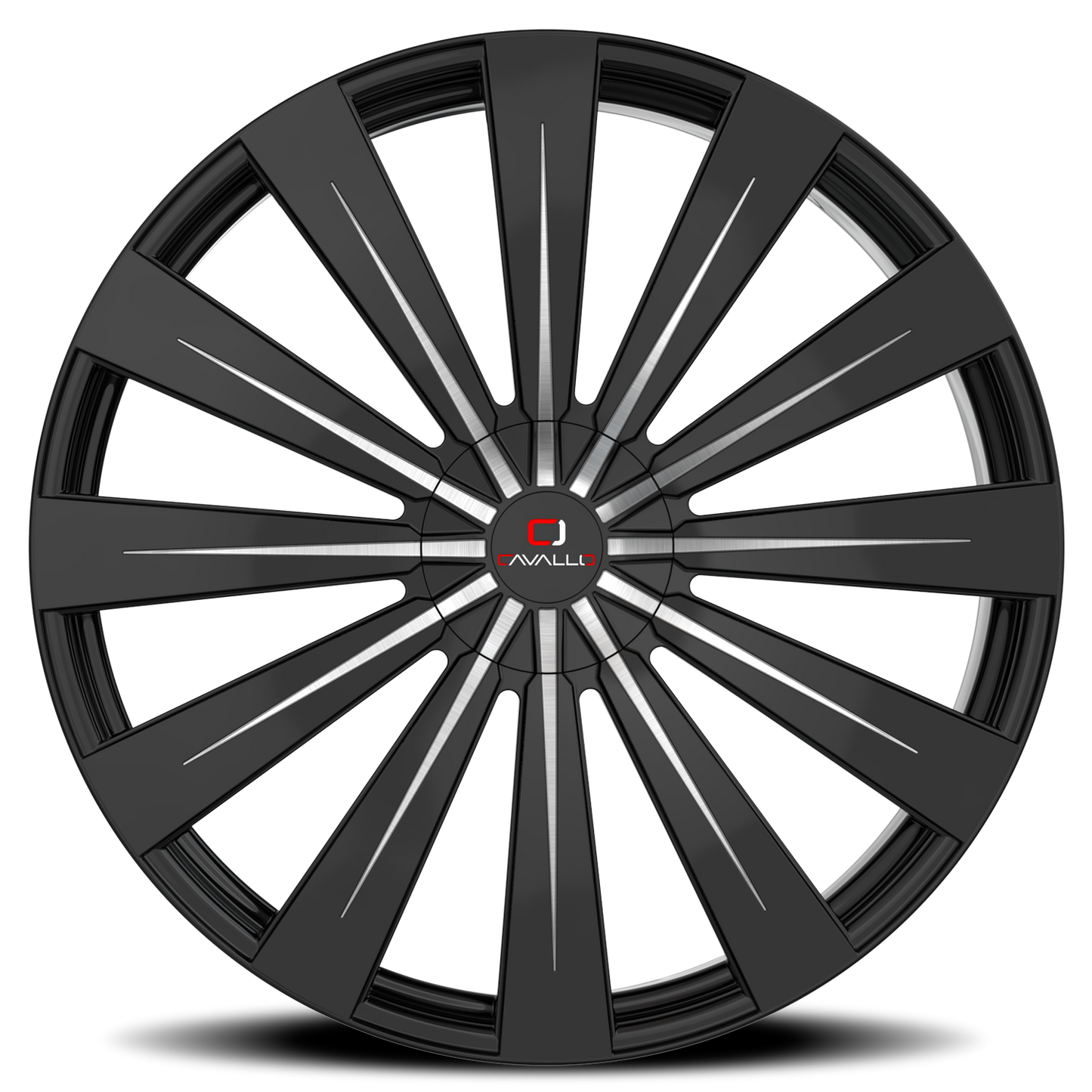 CAVALLO CLV-49 22X8.5 38 5X112/5X114.3 GLOSS BLACK & MACHINED