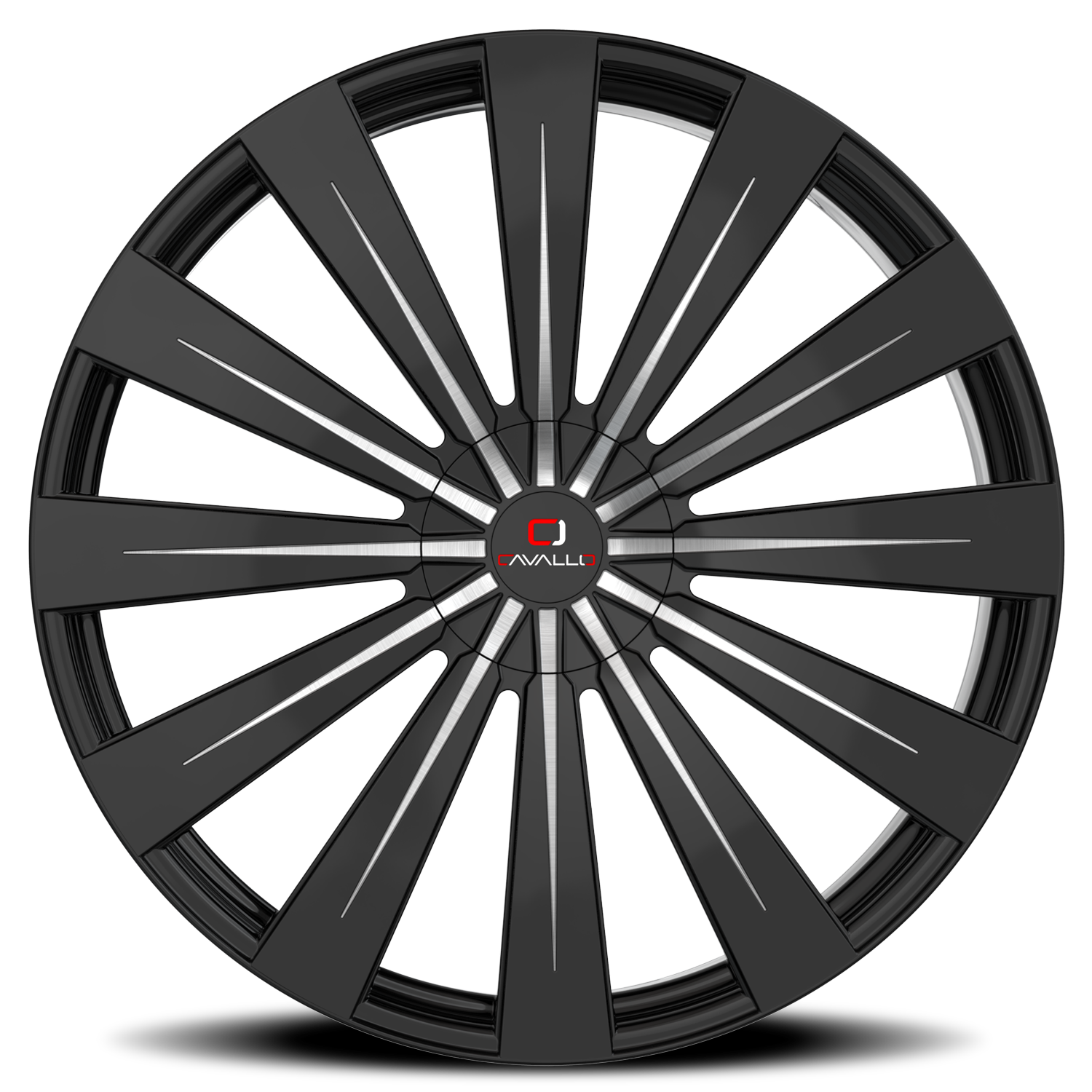 CAVALLO CLV-49 22X8.5 38 5X112/5X114.3 GLOSS BLACK & MACHINED