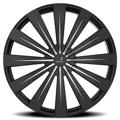 CAVALLO CLV-49 22X8.5 38 5X112/5X114.3 GLOSS BLACK & MACHINED