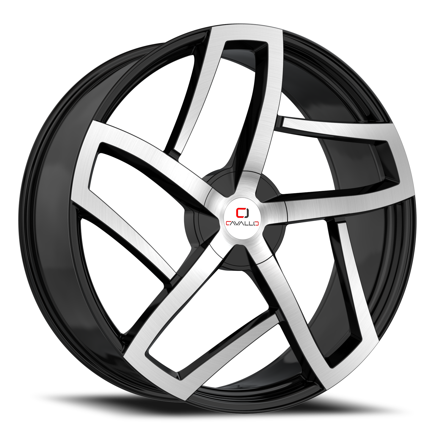 CAVALLO CLV-50 18X8 35 5X114.3/5X120 GLOSS BLACK & MACHINED