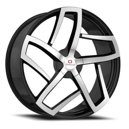 CAVALLO CLV-50 18X8 35 5X114.3/5X120 GLOSS BLACK & MACHINED