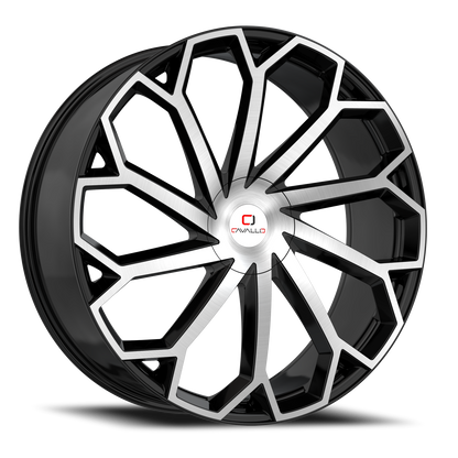CAVALLO CLV-51 22X8.5 38 5X114.3/5X120 GLOSS BLACK & MACHINED