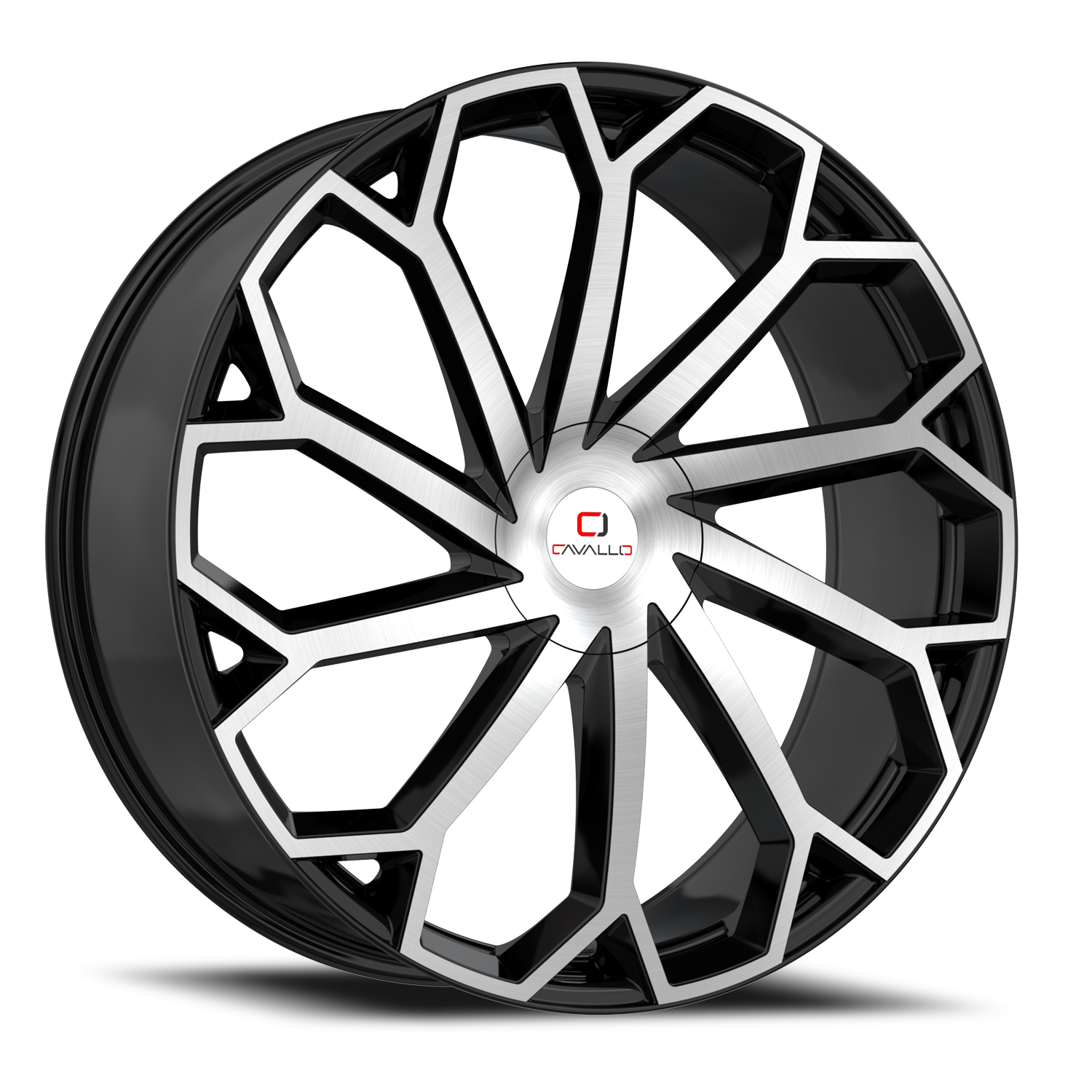 CAVALLO CLV-51 22X8.5 38 5X112/5X114.3 GLOSS BLACK & MACHINED