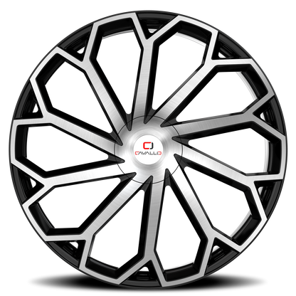 CAVALLO CLV-51 22X9.5 15 5X115/5X120 GLOSS BLACK & MACHINED