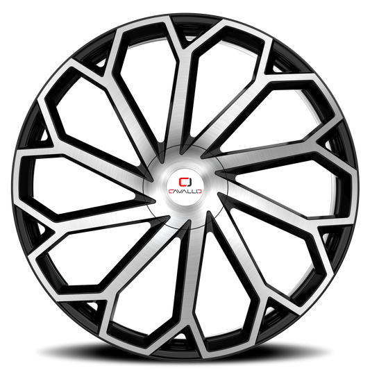 CAVALLO CLV-51 22X8.5 38 5X112/5X114.3 GLOSS BLACK & MACHINED