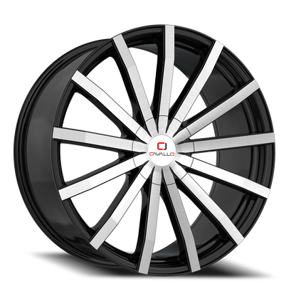 CAVALLO CLV-52 20X8.5 35 5X108/5X114.3 GLOSS BLACK & MACHINED