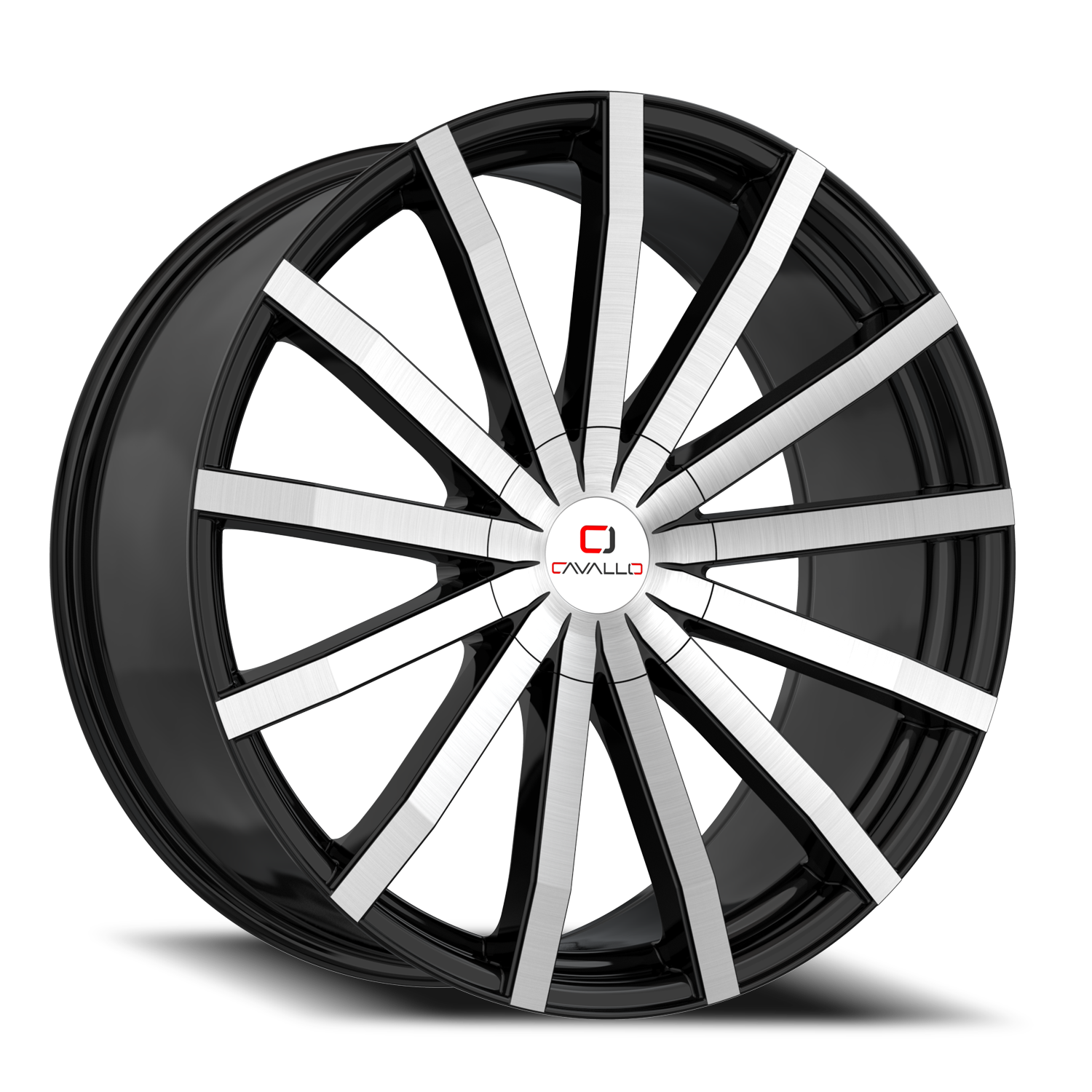 CAVALLO CLV-52 20X8.5 35 5X112/5X114.3 GLOSS BLACK & MACHINED