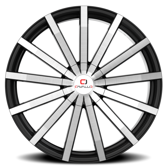 CAVALLO CLV-52 22X8.5 38 5X114.3/5X120 GLOSS BLACK & MACHINED