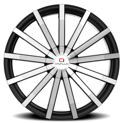 CAVALLO CLV-52 20X8.5 35 5X108/5X114.3 GLOSS BLACK & MACHINED