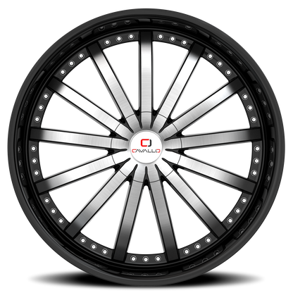 CAVALLO CLV-53 20X8.5 35 5X108/5X114.3 GLOSS BLACK & MACHINED