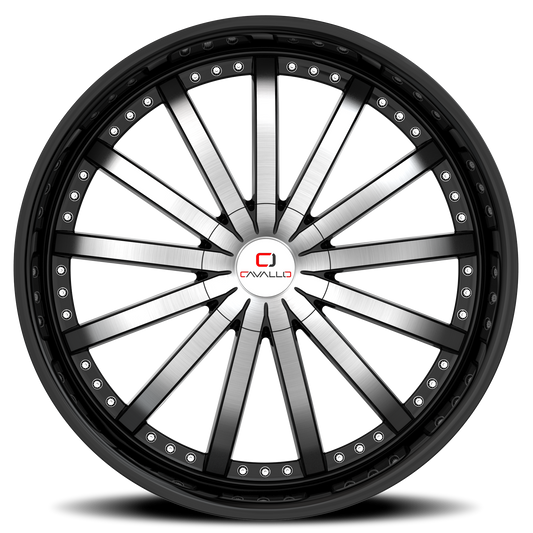 CAVALLO CLV-53 22X8.5 38 5X114.3/5X120 GLOSS BLACK & MACHINED