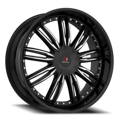 CAVALLO CLV-54 24X9 34 5X115/5X120 GLOSS BLACK & MACHINED
