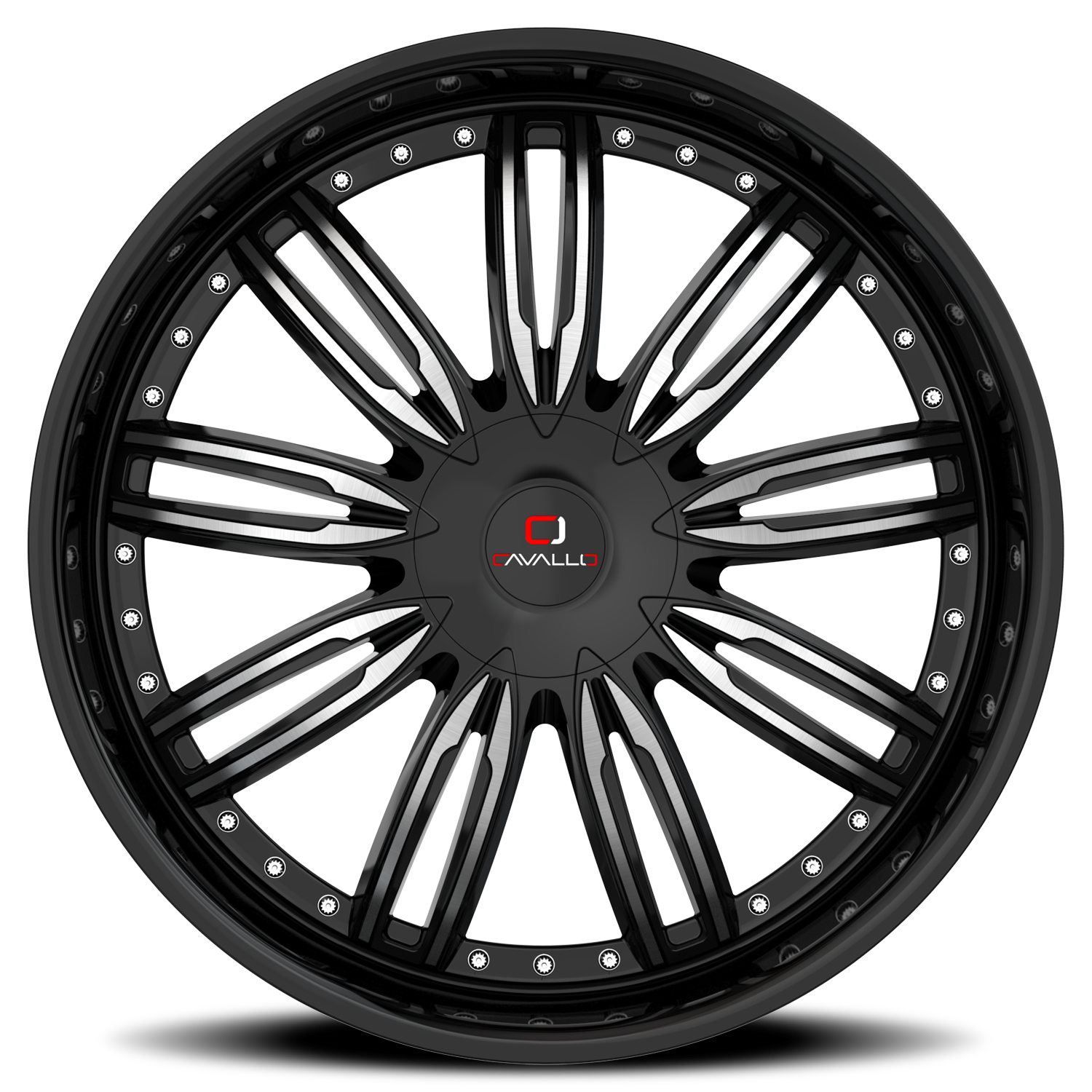 CAVALLO CLV-54 22X9.5 15 5X115/5X120 GLOSS BLACK & MACHINED