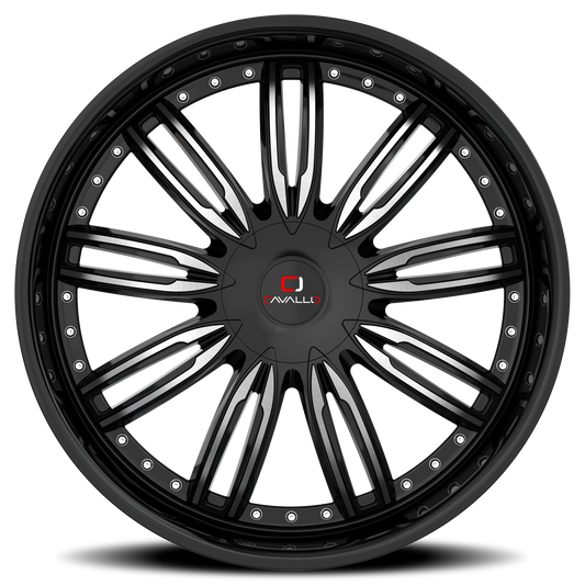 CAVALLO CLV-54 18X8 35 5X100/5X114.3 GLOSS BLACK & MACHINED