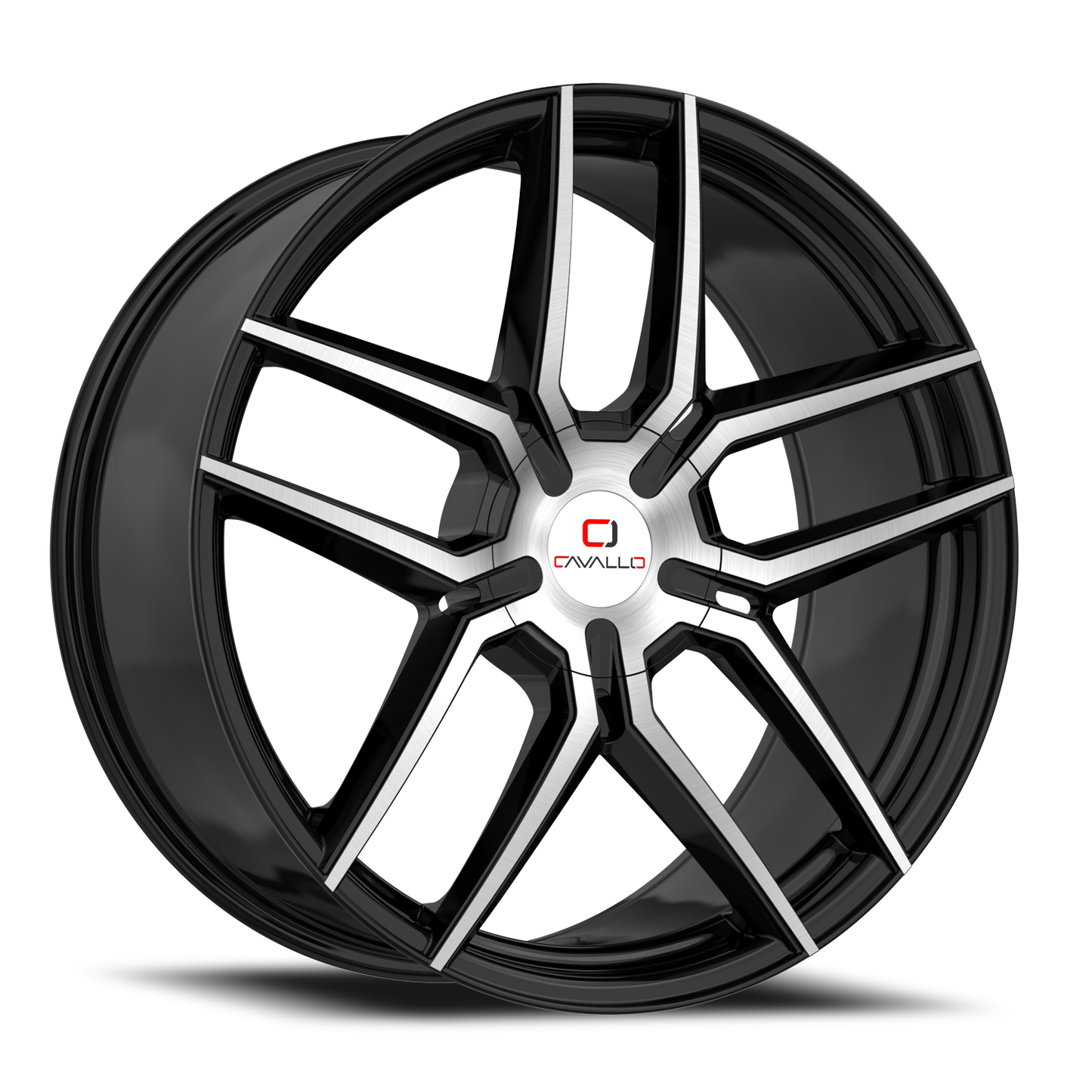 CAVALLO CLV-55 20X8.5 35 5X110/5X114.3 GLOSS BLACK & MACHINED