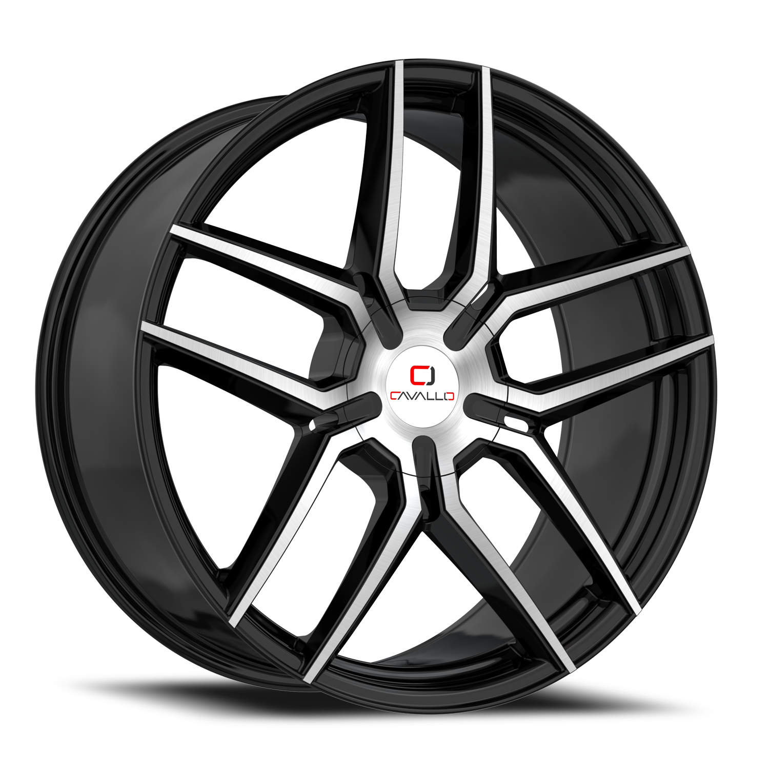 CAVALLO CLV-55 20X8.5 35 5X110/5X114.3 GLOSS BLACK & MACHINED