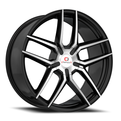 CAVALLO CLV-55 20X8.5 35 5X110/5X114.3 GLOSS BLACK & MACHINED