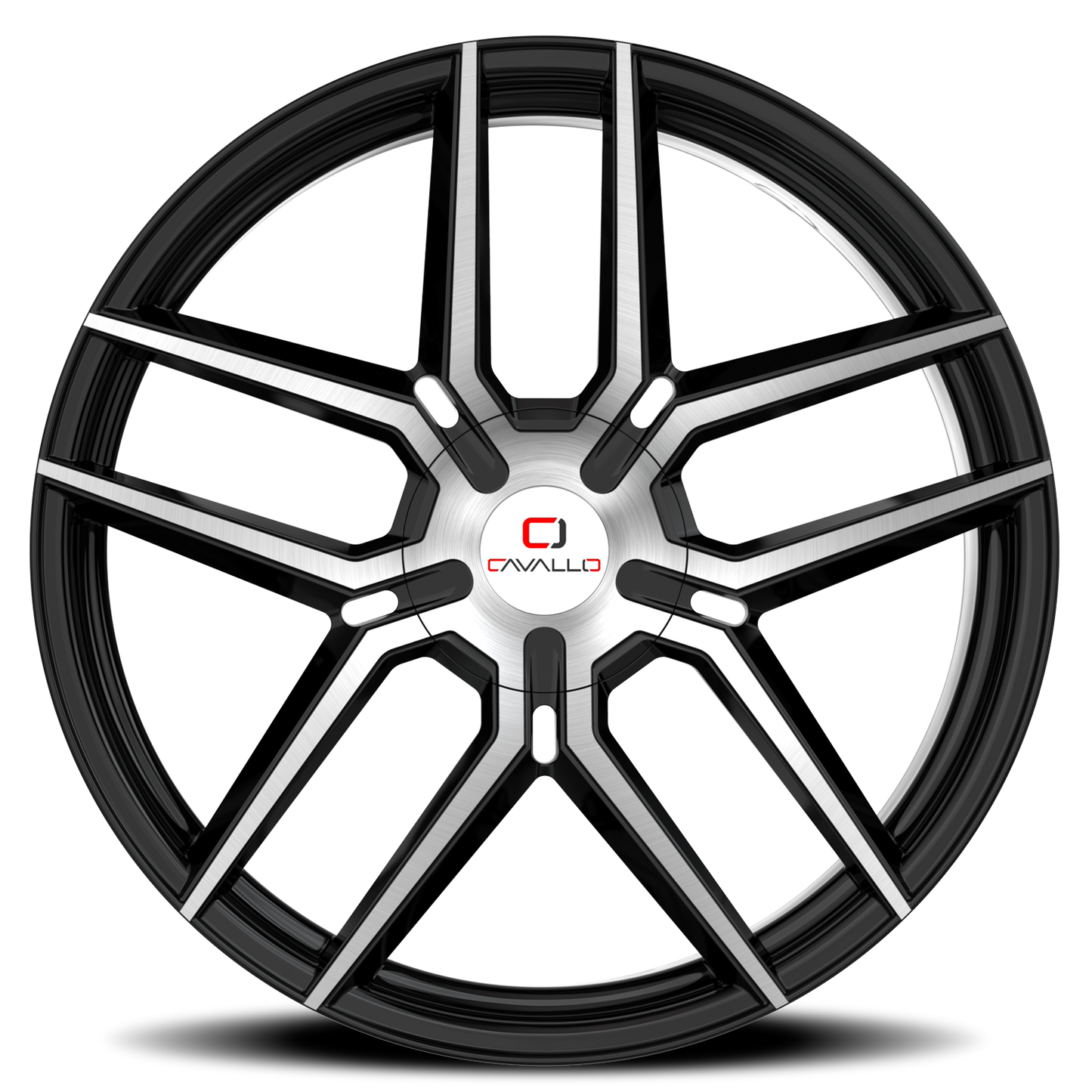 CAVALLO CLV-55 20X8.5 35 5X110/5X114.3 GLOSS BLACK & MACHINED