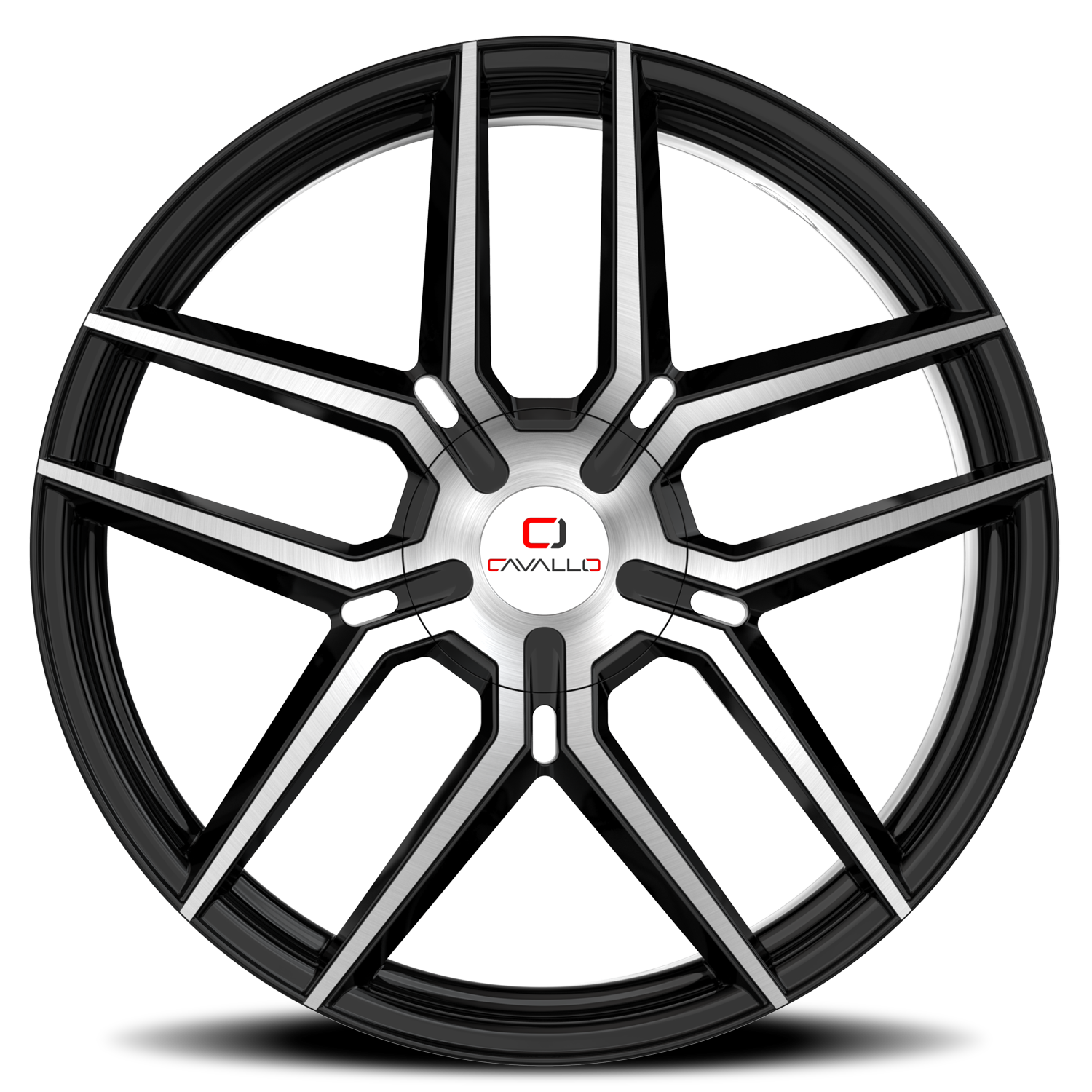 CAVALLO CLV-55 20X8.5 35 5X110/5X114.3 GLOSS BLACK & MACHINED