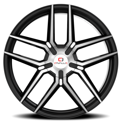 CAVALLO CLV-55 20X8.5 35 5X110/5X114.3 GLOSS BLACK & MACHINED