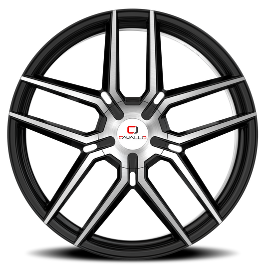 CAVALLO CLV-55 22X9.5 25 6X135/6X139.7 GLOSS BLACK & MACHINED