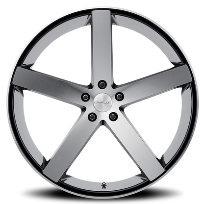 CAVALLO CLV-5 22X9 35 5X114.3 GLOSS BLACK & MACHINED