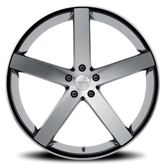 CAVALLO CLV-C-5 20X8.5 35 5X108 GLOSS BLACK & MACHINED