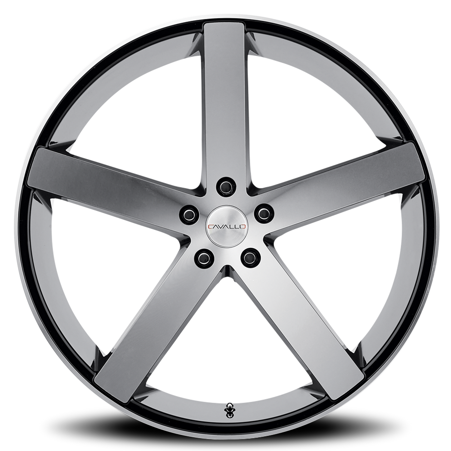 CAVALLO CLV-5 20X8.5 35 5X112 GLOSS BLACK & MACHINED