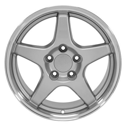 17" Replica Wheel CV01 Fits Chevrolet Corvette ZR1 17x9.5 Silver Wheel